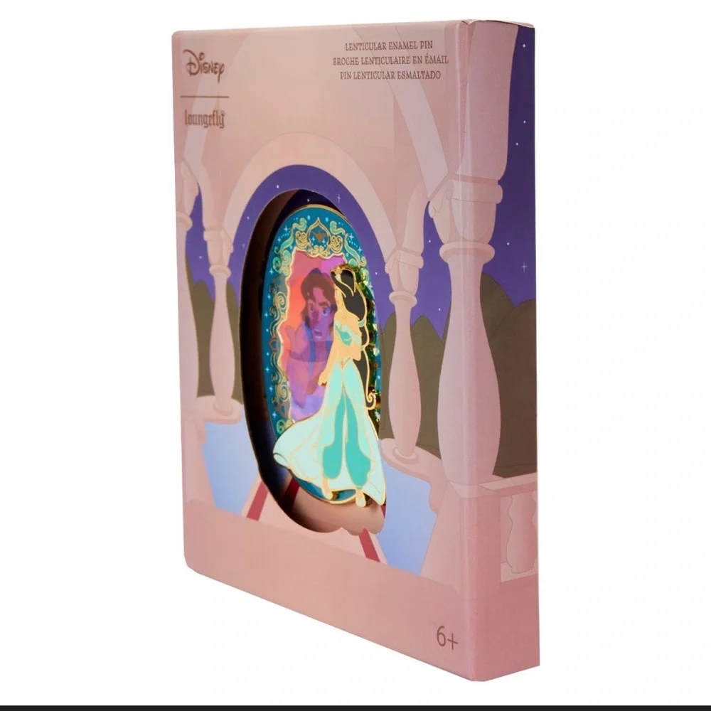 NWT Loungefly Disney Aladdin Jasmine Lenticular 3 Inch Pin LIMITED EDITION RARE - Picture 2 of 8